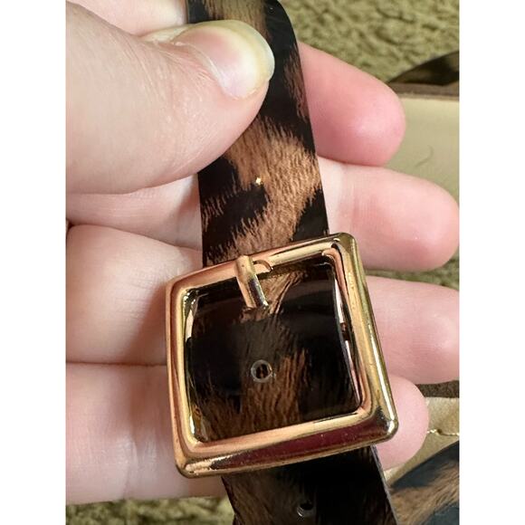 Just Fab Cheetah Print Hanna Transparent Heeled Peep Open Toe Sandal Size 7.5 - Picture 7 of 8